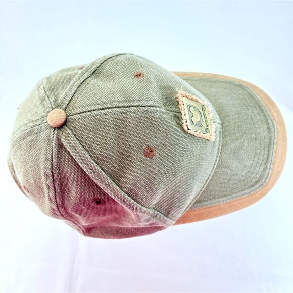 Walt Disney World Mickey Mouse Metal Logo Brown Tan Strapback Baseball Cap Hat - Picture 5 of 9